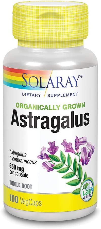 Solaray Organically Grown Astragalus Root 550mg | Healthy Immune Function & Stress Support | Adaptogen Herb | Non-GMO & Vegan | 100 VegCaps