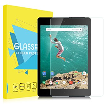 MoKo Google (HTC) Nexus 9 Screen Protector, [Scratch Terminator] Premium HD Clear 9H Hardness Tempered Glass Screen Protector Film with Oleophobic Coating for Google Nexus 9 8.9 Inch Tablet