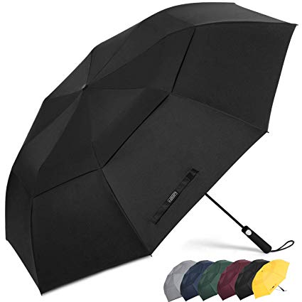 G4Free 62inch Portable Golf Umbrella Automatic Open Large Oversize Vented Double Canopy Windproof Waterproof Sport Umbrellas