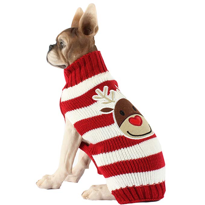 HAPEE Dog Sweaters for Christmas,Elk Cat Sweater,Dog Accessories,Dog Apparel,Pet Sweatshirt