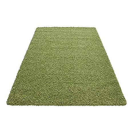SMALL - EXTRA LARGE SIZE THICK MODERN PLAIN NON SHED SOFT SHAGGY RUGS CARPETS RECTANGLE & ROUND CARPETS COLORS ANTHRACITE BEIGE BROWN CREAM GREEN GREY LIGHTGREY PURPLE RED TERRA NAVY RUGS, Size:120 cm Round, Color:Green
