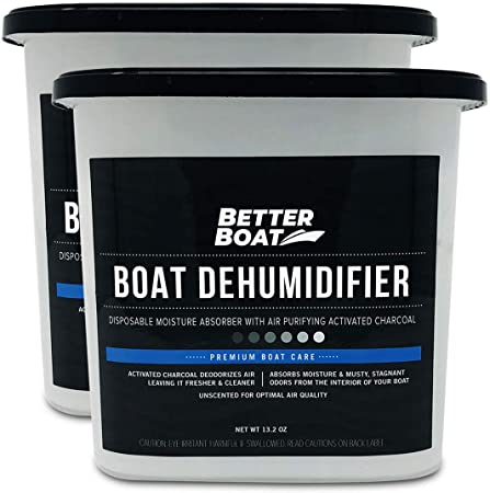 2 Pack Boat Dehumidifier Moisture Absorber and Charcoal Deodorizer Remove Damp Musty Smell | Basement Closet Home RV or Boating