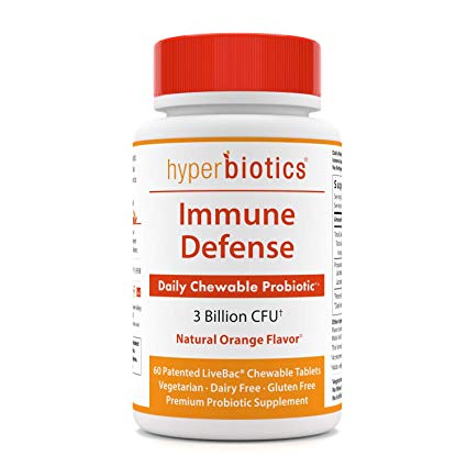 Hyperbiotics Immune Defense Chewable Probiotics - 60 Capsules - 30 Days Supply