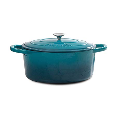 Crock Pot 109470.02 5 quart Artisan Cast Iron Dutch Oven, Teal Ombre