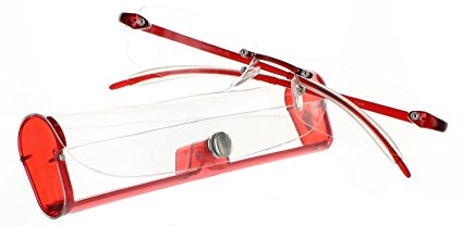 Reading Glasses Premium Feather Flex Rimless Reading Glasses with Case Single Pack