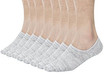 Men's No Show Socks Casual Low Cut Athletic Cotton Socks with Anti-slip Silica Gel Fit All Seasons for Sports 4/5 Pairs Pack