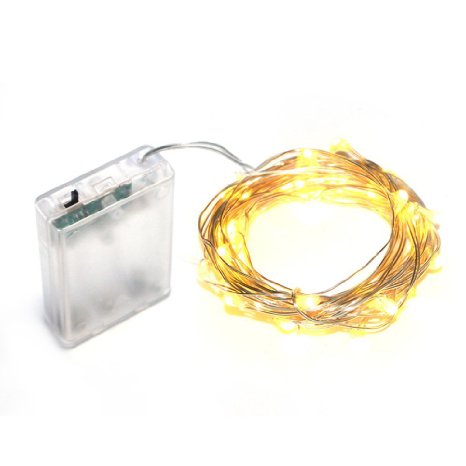 INST Micro LED 30 Lights Battery Operated on 5ft Long Copper Color String Wire (Warm white)