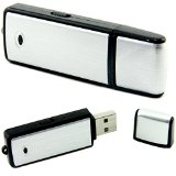 USB Digital Voice Recorder BLACK 8GB Flash Drive - Best Spy Voice Recorder for Meetings Presentations with Onoff Switch Button