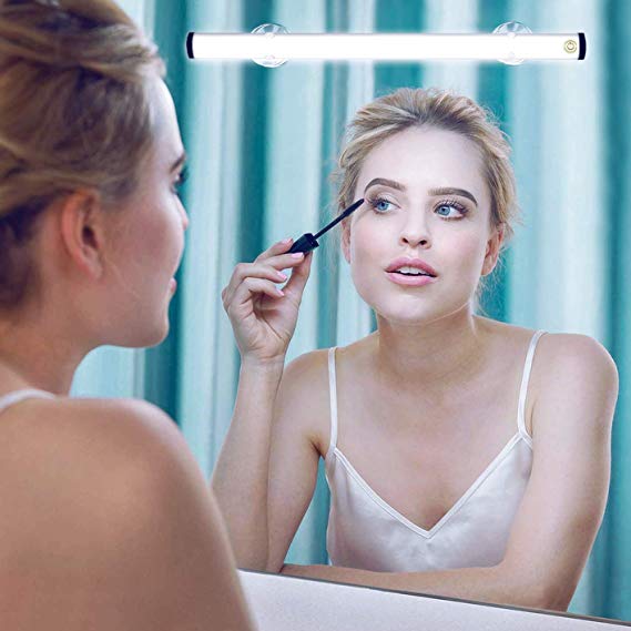 LED Makeup Mirror Lights, Portable Vanity Lights | Simulated Daylight | 4 Brightness Level Touch Control | Rechargeable, Wireless Makeup Lights