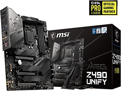 MSI MEG Z490 UNIFY Motherboard ATX, LGA1200, DDR4, 802.11ax WiFi 6   Bluetooth 5.1, USB 3.2 Gen2, Lightning USB 20G, Type C, M.2,Gen 4 Ready, 10th Gen Intel Core