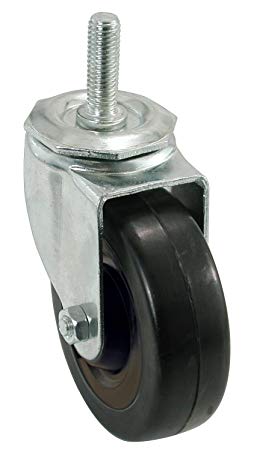 Shepherd Hardware 9023 4-Inch Soft Rubber Swivel Stem Caster, 1/2-Inch Stem Diameter, 200-lb Load Capacity