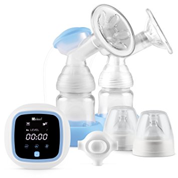 Breast Pump Breastfeeding Pump With Large LCD Screen, Double/Single Electric Breast Pump for Breast Milk Suction and Breast Massager