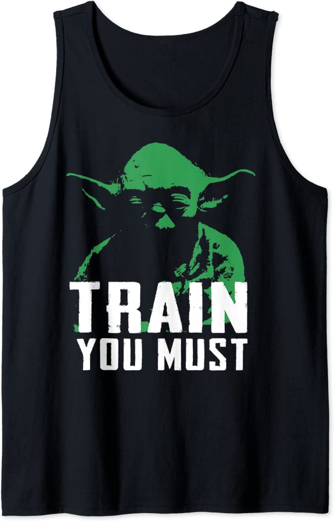 Star Wars Yoda Green Hue Train You Must Portrait Tank Top