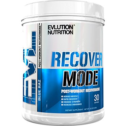 Evlution Nutrition Recover Mode Post Workout Recovery Powder (30 Servings) (Blue Raz)