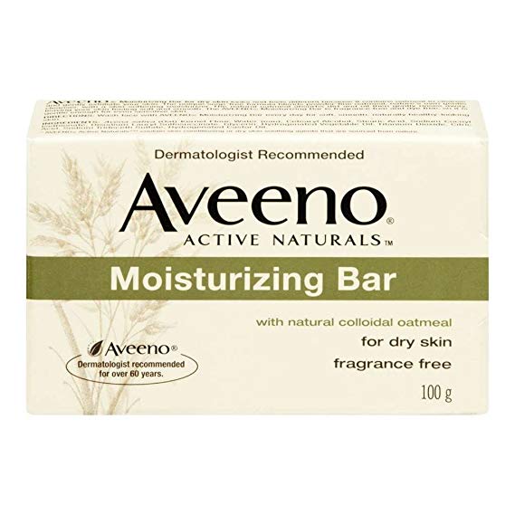 Aveeno Moisturizing Bar with Natural Colloidal Oatmeal for Dry Skin, Fragrance Free, 3oz (12 pack)