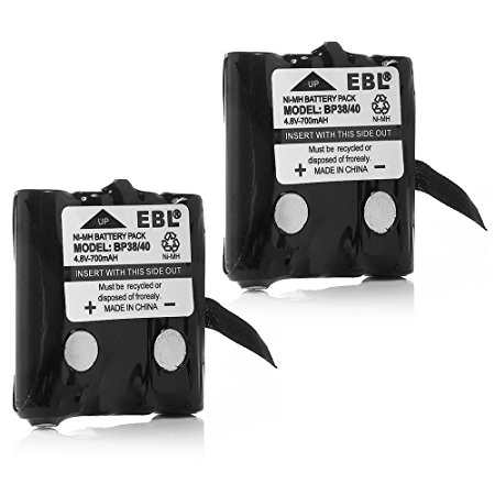 EBL Two-Way Radio Batteries Replacement Battery for Uniden BP-38 BP-39 BT-1013 BT-537 BP-40 FRS-008 (2 Pack)