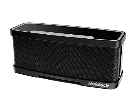 Nekteck NK-S1 Bluetooth Speakers 2.1 Channel Wireless Portable Speaker with Mic, Stereo 20W Premium Audio from 10W Drivers, 10W Subwoofer and Dual Passive Radiators, 2 Mode Equalizer - Black