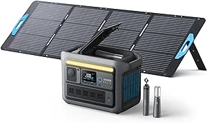 Anker SOLIX C800 Plus Portable Power Station with 200W Solar Panels, 1200W (Peak 1600W) Solar Generator with Camping Lights, 768Wh LiFePO4 Battery for Outdoor Camping, RVs, Road Trip, Power Outages