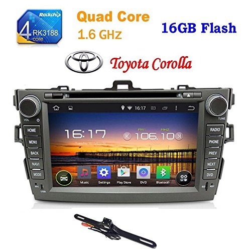 TOCADO Backup Camera & In-Dash DVD Receiver Quad Core 2 Din Android 6.0 with 8" Display Car DVD Player with Bluetooth USB SD GPS Navigation Stereo for Toyota Corolla 2007 2008 2009 2010 2011
