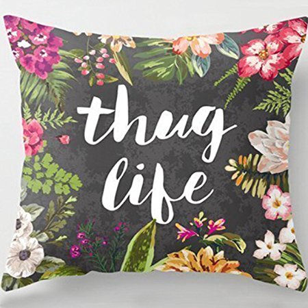 Thug Life fashion design pillow case 18''x18''