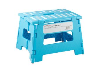 StepSafe® High Quality Non Slip Folding Step Stool For Kids and Adults with Handle- 9" in Height, Holds up to 300 Lb! (blue)