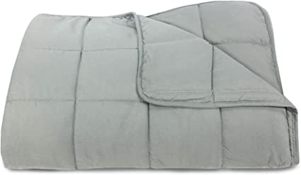 Weighted Blanket Sleep Plush Soft Comfortable Adult Kids Unisex 12lbs 15lbs 20lbs 48" x 72" (20lbs, Light Grey)