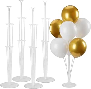 Balloon Stand Kit 4 sets Balloon Arch Stand with Base and Balloon Sticks for Table Graduation Wedding Birthday Baby Shower Gender Reveal Party Decorations