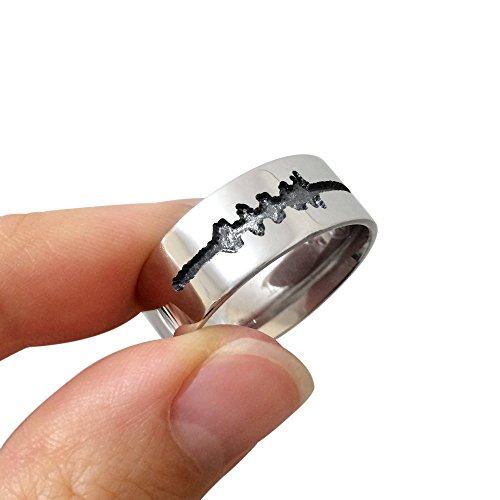 Personalized Wave Form Band Ring, I DO Wedding Band Ring, Voice Ring, Engraved Sound Ring.
