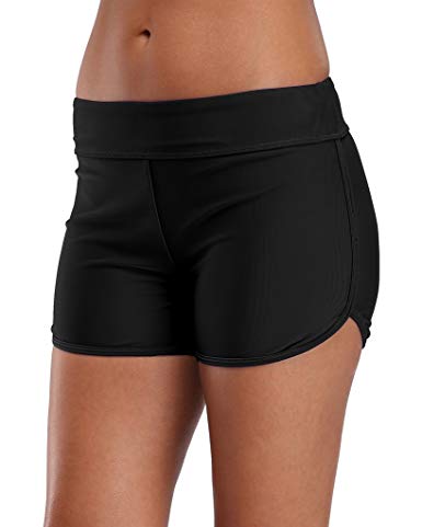 Sociala Women's Boyleg Swim Shorts Beach Tankini Boyshorts Black Swimming Shorts