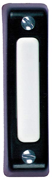 Heath Zenith SL-900-02 Wired Door Chime Push Button, Black with White Center Bar