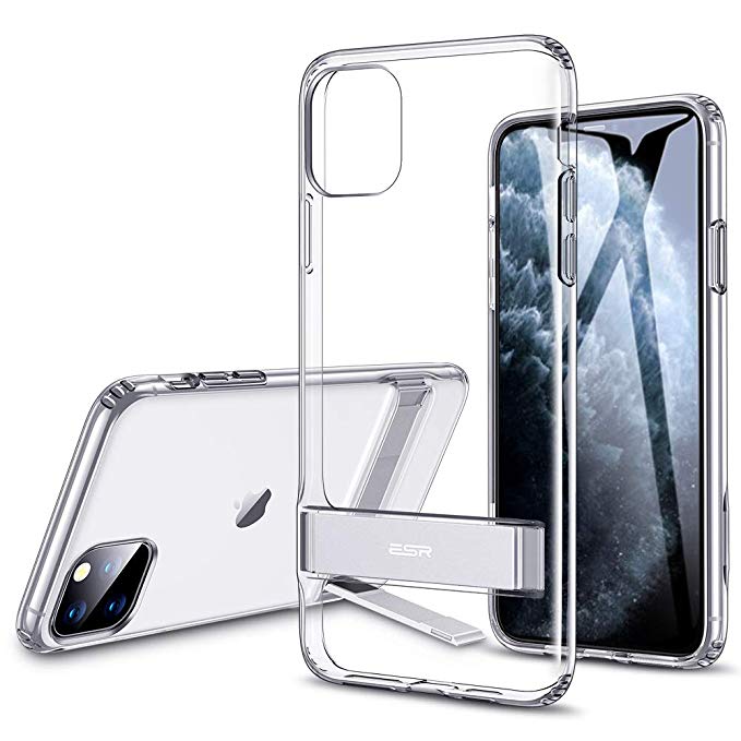 ESR Metal Kickstand Designed for iPhone 11 Pro Max Case, [Vertical and Horizontal Stand] [Reinforced Drop Protection] Flexible TPU Soft Back for iPhone 11 Pro Max, Clear (2019 Release)
