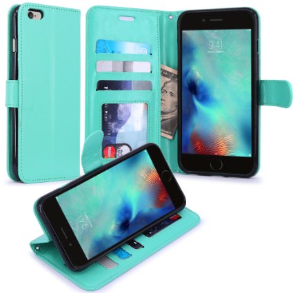 iPhone 6S Plus Case, iPhone 6 Plus Case, LK Luxury PU Leather Wallet Case Flip Cover with Card Slots & Stand For Apple iPhone 6S Plus / iPhone 6 Plus 5.5 Inch, MINT