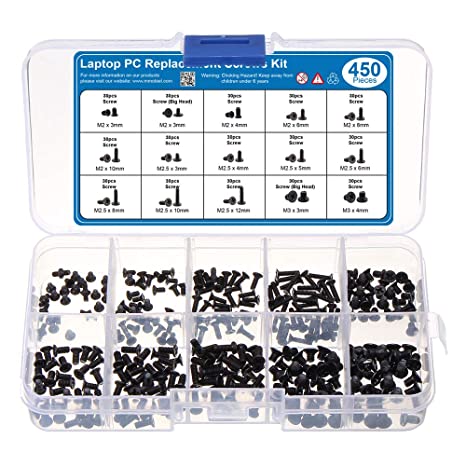 MMOBIEL 450 pcs Laptop Notebook Computer Replacement Screws Kit for HP, IBM, Lenovo, Toshiba, Gateway, Samsung, Dell, Sony, Acer, Asus, SSD Hard Disk SATA