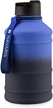 Navaris Stainless Steel Water Bottle - 2.2 Litre Large Metal Sports, Camping, Gym Canteen for Drinking Water, Liquid, Drinks - Gradient Colour