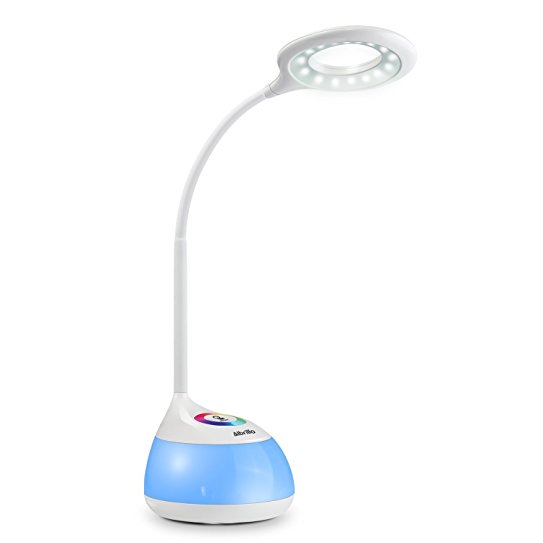 Albrillo Wireless LED Desk Lamp, USB Rechargeable, Touch Control Table Lamps, 3 Level Dimmable 256 Color Changing Base