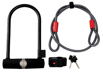 Diamondback Holmes U-Lock with Cable Bicycle Lock Set, Black