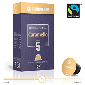 Gourmesso Soffio Caramello (Caramel) - 50 Nespresso Compatible Coffee Capsules - Fair Trade