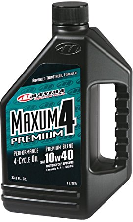 Maxima 34901 Premium4 10W-40 Motorcycle Engine Oil - 1 Liter Bottle