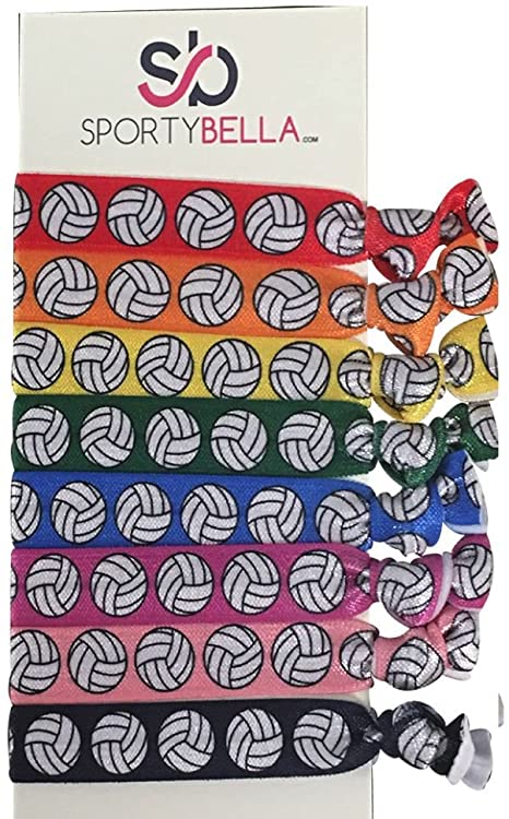Infinity Collection Volleyball Hair Accessories, Volleyball Hair Ties, No Crease Volleyball Hair Elastics Set