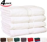 Utopia Towels Premium Large 100 Cotton Bath Towels Easy Care Ringspun Cotton for Maximum Softness and Absorbency 4-Pack - White 30 x 56