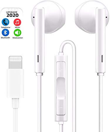 Earphones/Earbuds Wired Headphones Noise Isolating Earphones with Built-in Microphone & Volume Control Compatible with iPhone /7/7Plus/8/8 Plus/X/XS/XR(white)