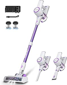 FABULETTA Cordless Vacuum Cleaner for Home, 30Kpa Stick Vacuum with 45Min Detachable Battery, 400W Brushless Motor, 6 in 1 Lightweight Vacuum for Hardwood Floors and Carpet Pet Hair Car