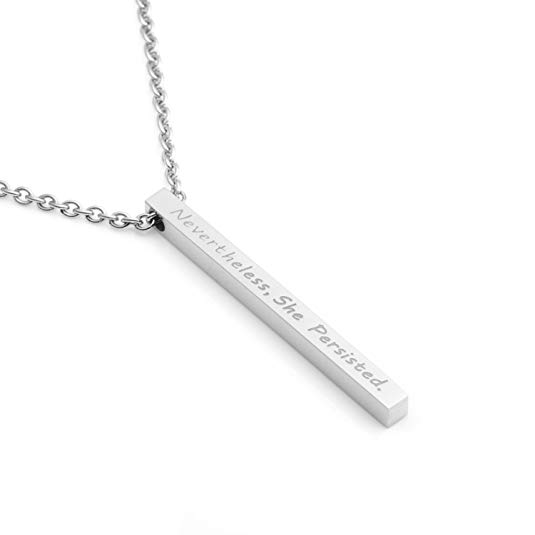 Joycuff Inspirational Bar Necklace for Women Feminist Jewelry Birthday Gift Stainless Steel …