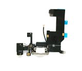 SBOS iPhone 5 5g Flex Cable Ribbon Charger USB Micro Charging Port Dock Connector Headphone Jack and Mic - White