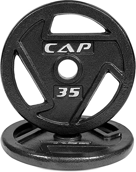 WF Athletic Supply Cast Iron 2-Inch Olympic Grip Plate for Strength Training, Muscle Toning, Weight Loss & Crossfit - Multiple Choices Available