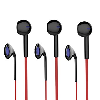 Earbuds with Microphone, PWOW 3 Pack Earbuds In Ear Headphones Wired Earphones Headphones with Control Remote Button