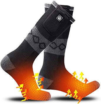 SUNWILL Heated Socks for Men Women,7.4V 2200mah Electric Rechargeable Battery Warm Winter Socks,Cold Weather Thermal Heating Socks Foot Warmers for Hunting Skiing Camping