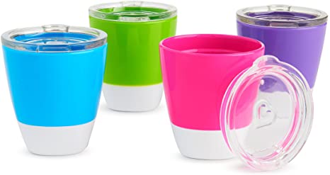 Munchkin Splash Toddler Cups with Training Lids, 4 Pack