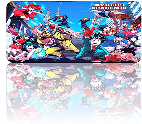 My Hero Academia Mouse Pad Large Gaming Anime Mousepad, Waterproof Non-Slip Mouse Mat with Stitched Edges for PC, Laptop(35.4"x15.7")