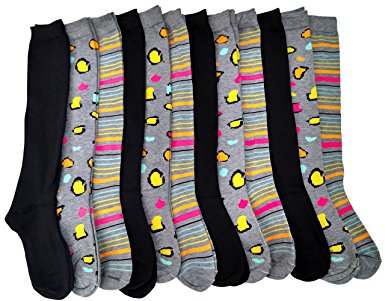12 Pairs Of Sockbin Womens Knee High Socks, Boot Socks, Long Socks
